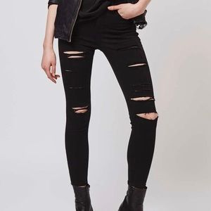 Topshop Jamie Ripped Moto High-Waisted Jeans